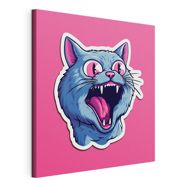 Sticker of a cat with its mouth open Sticker of a cat with its mouth open