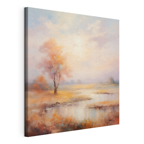 Painting of a tree in a marsh