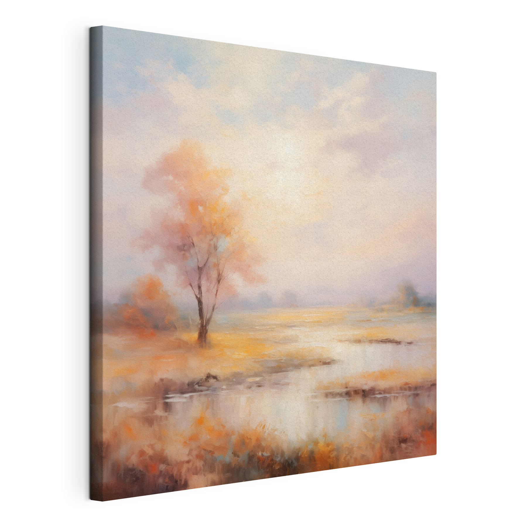 Painting of a tree in a marsh