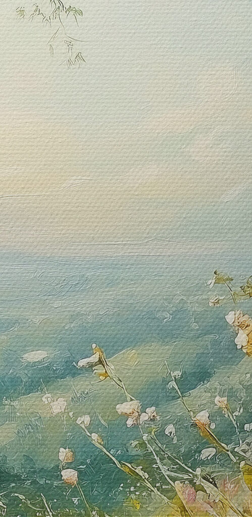 Painting of flowers and trees Painting of flowers and trees