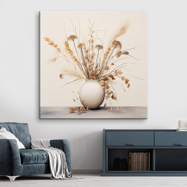 Vase with dried flowers