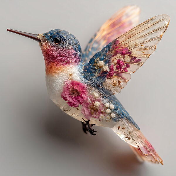 Bird with flowers on it