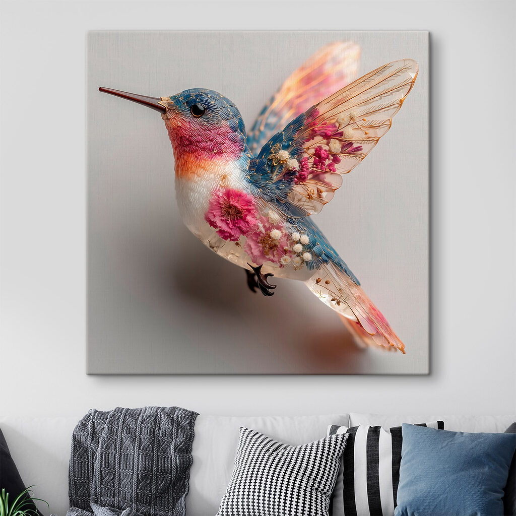 Bird with flowers on it