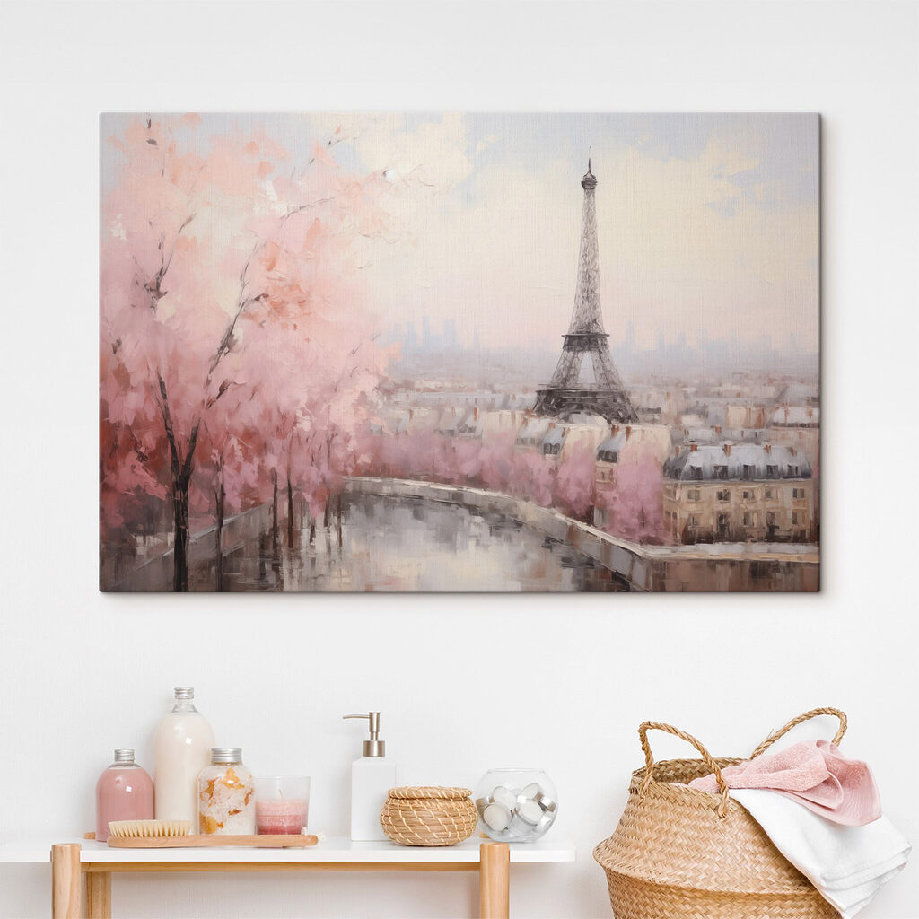 Painting of a tower and a city
