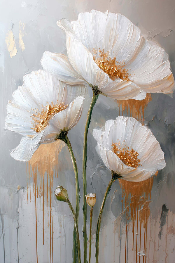 Painting of white flowers