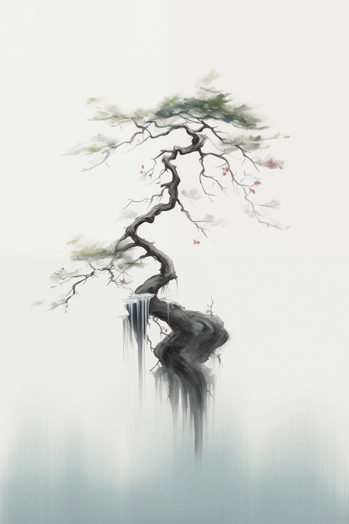 Tree with a waterfall