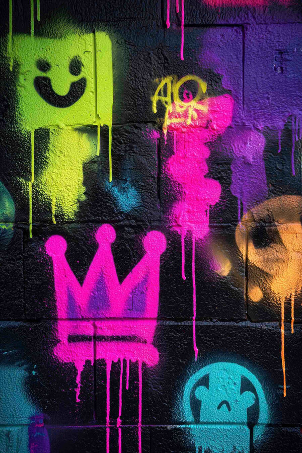 Wall with graffiti on it