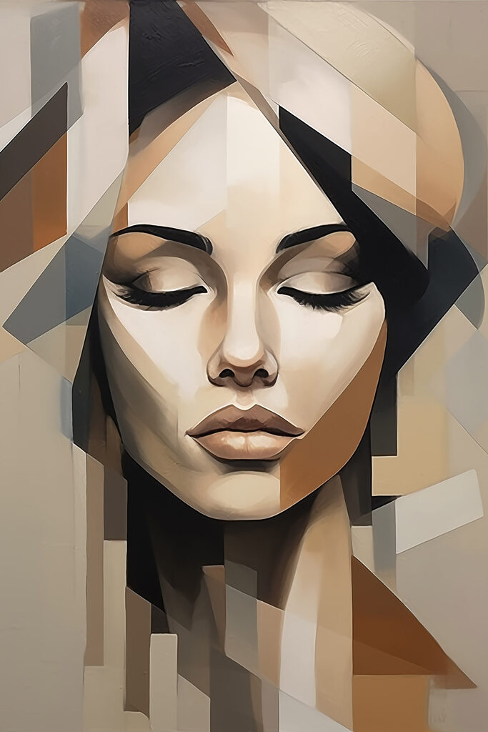 Painting of a woman's face Painting of a woman's face