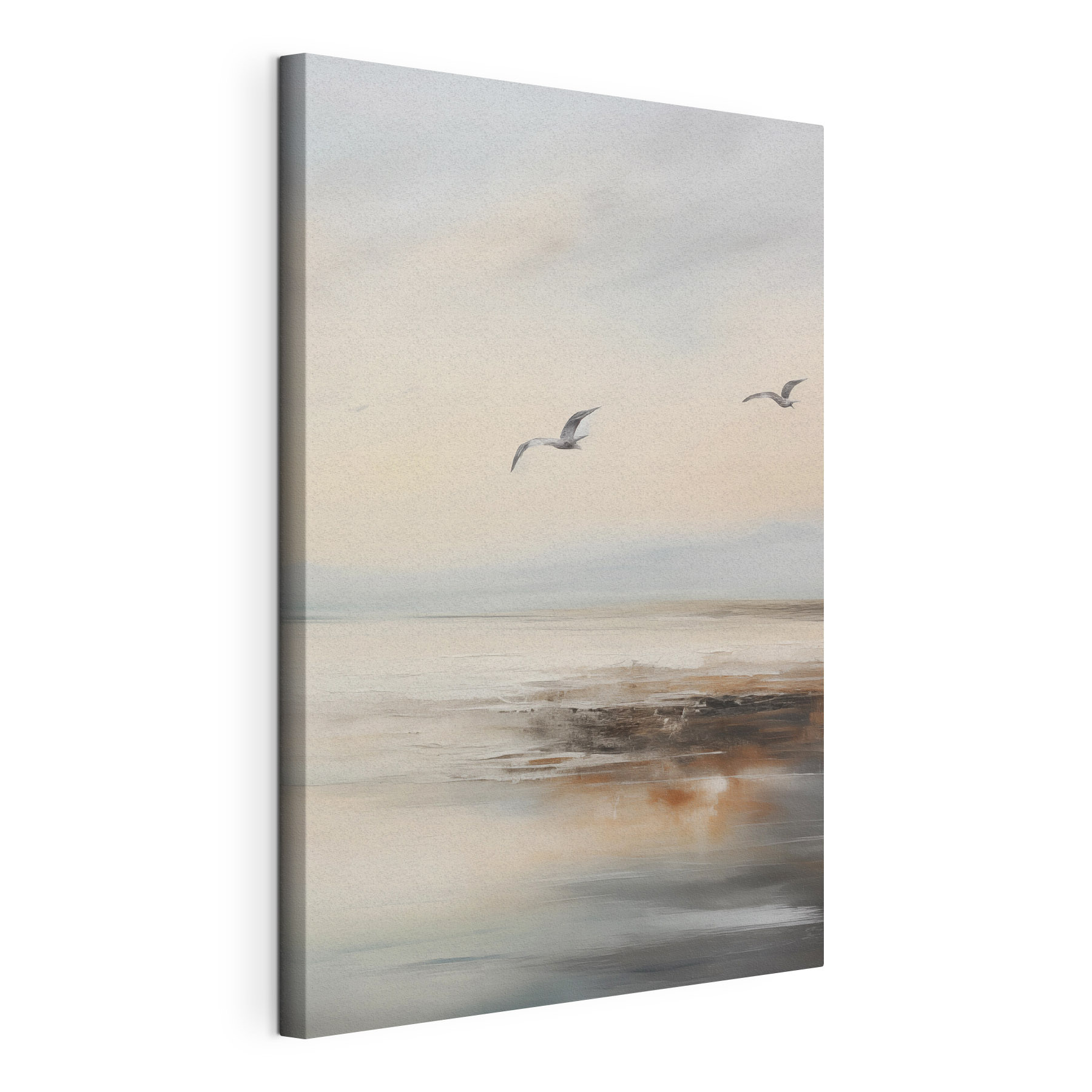 Birds flying over a body of water