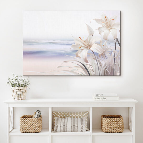 White flowers on a beach White flowers on a beach
