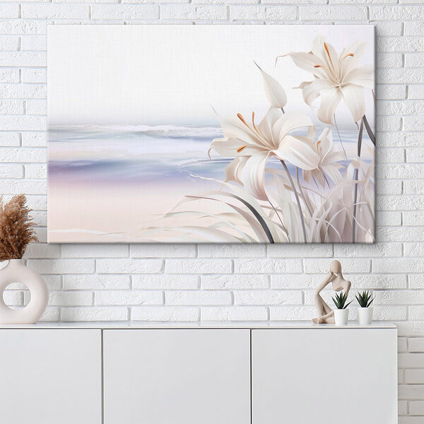 White flowers on a beach White flowers on a beach