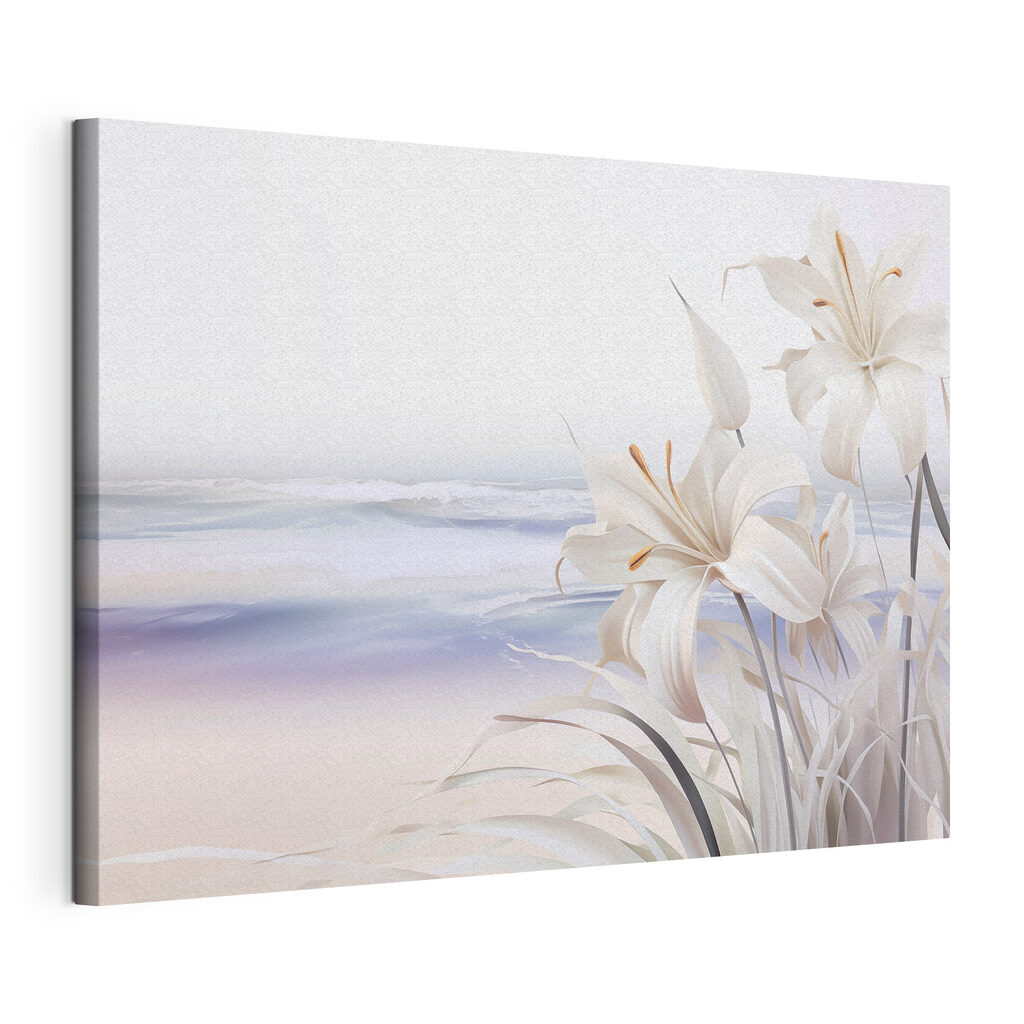 White flowers on a beach White flowers on a beach