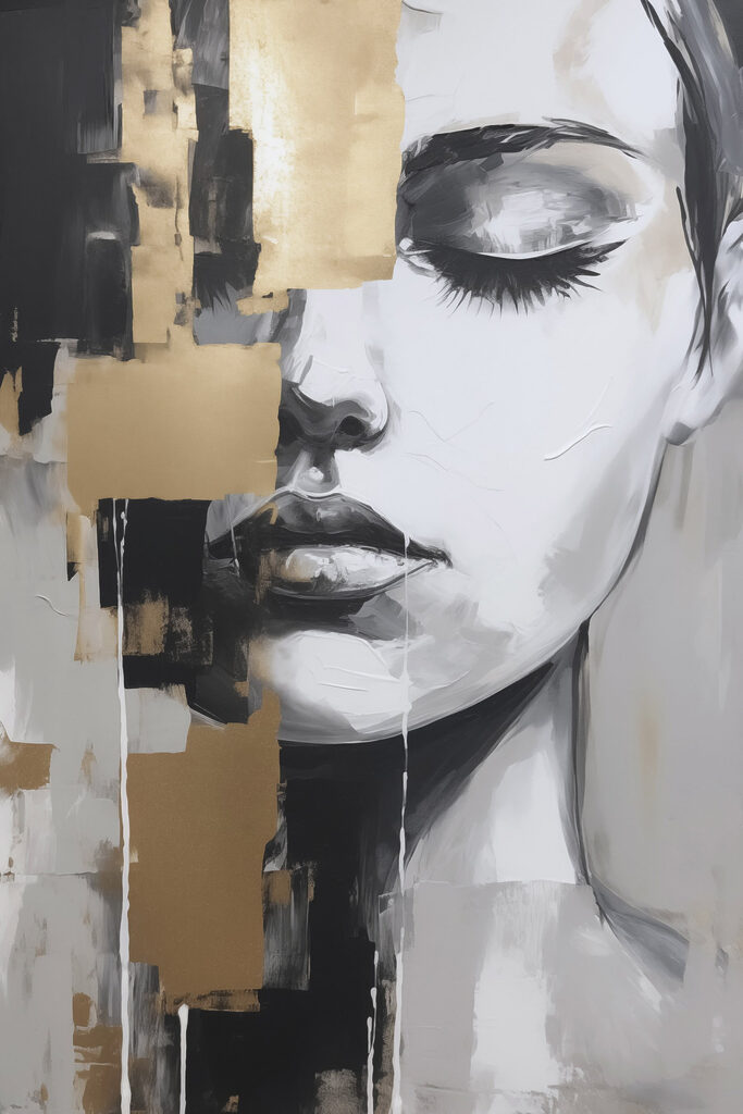 Painting of a woman's face Painting of a woman's face