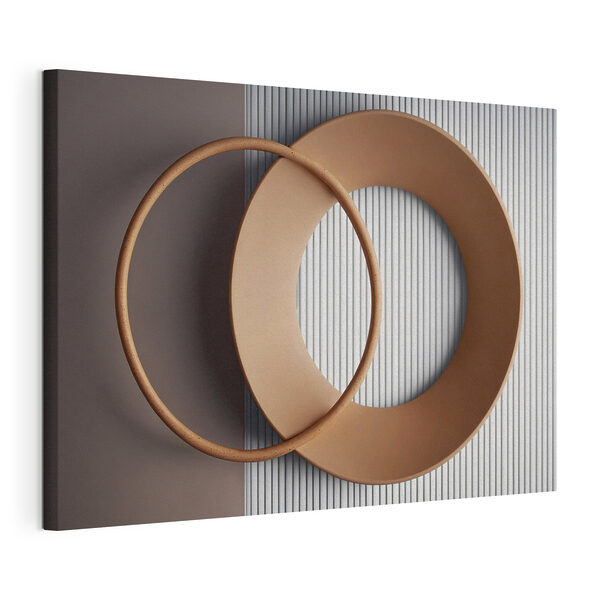 Two circular objects on a wall