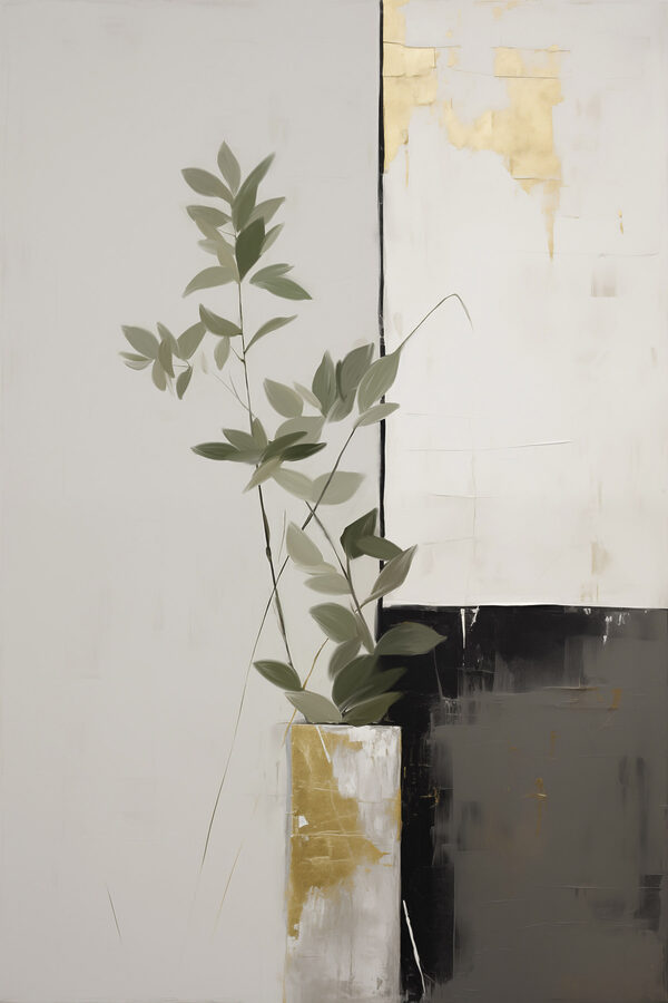 Painting of a plant in a pot Painting of a plant in a pot