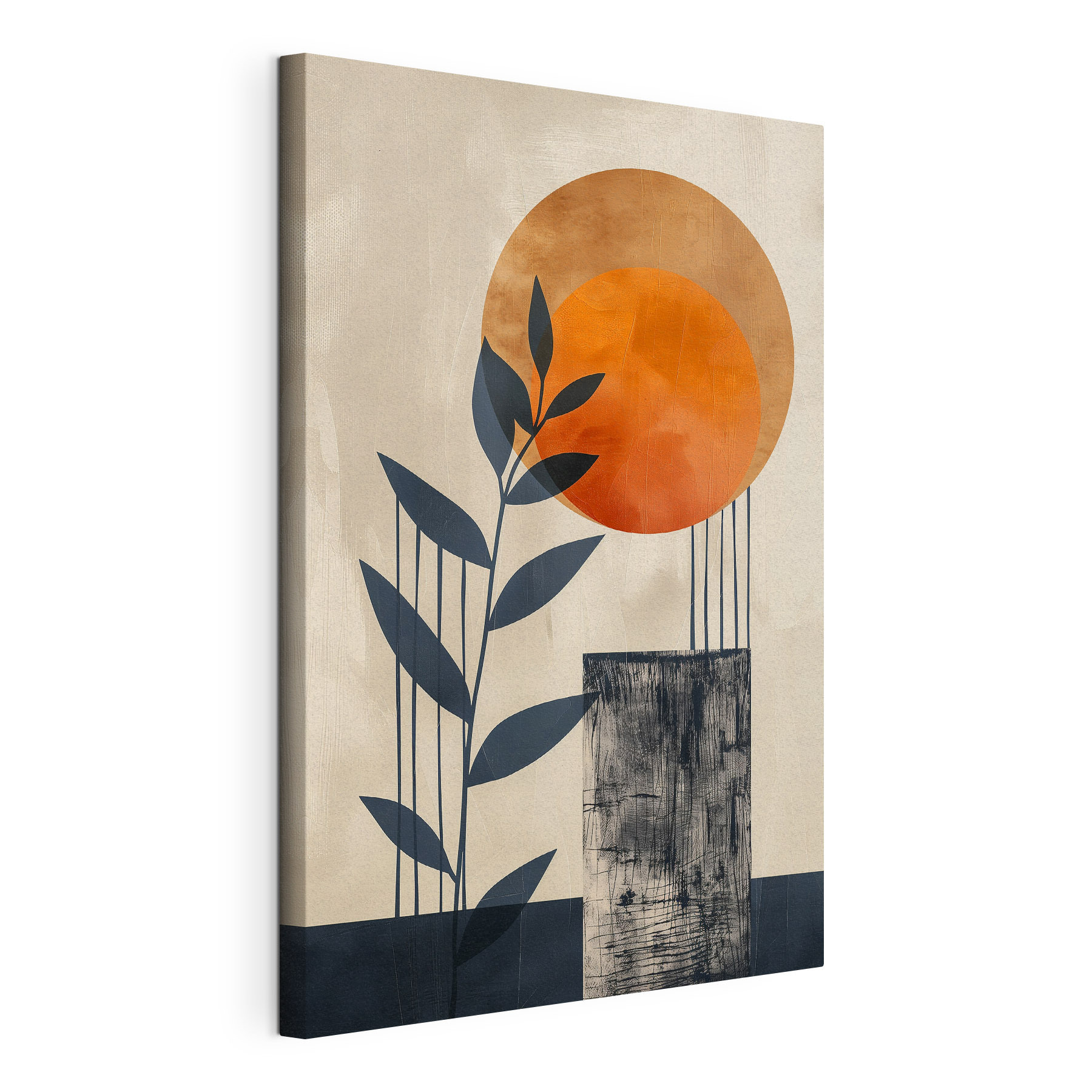 Painting of a plant and a sun