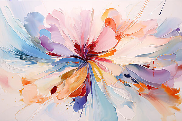 Colorful flower with swirls