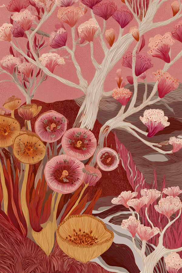 Painting of flowers and trees
