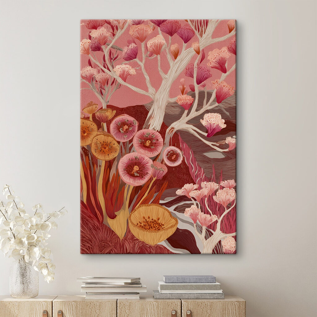 Painting of flowers and trees