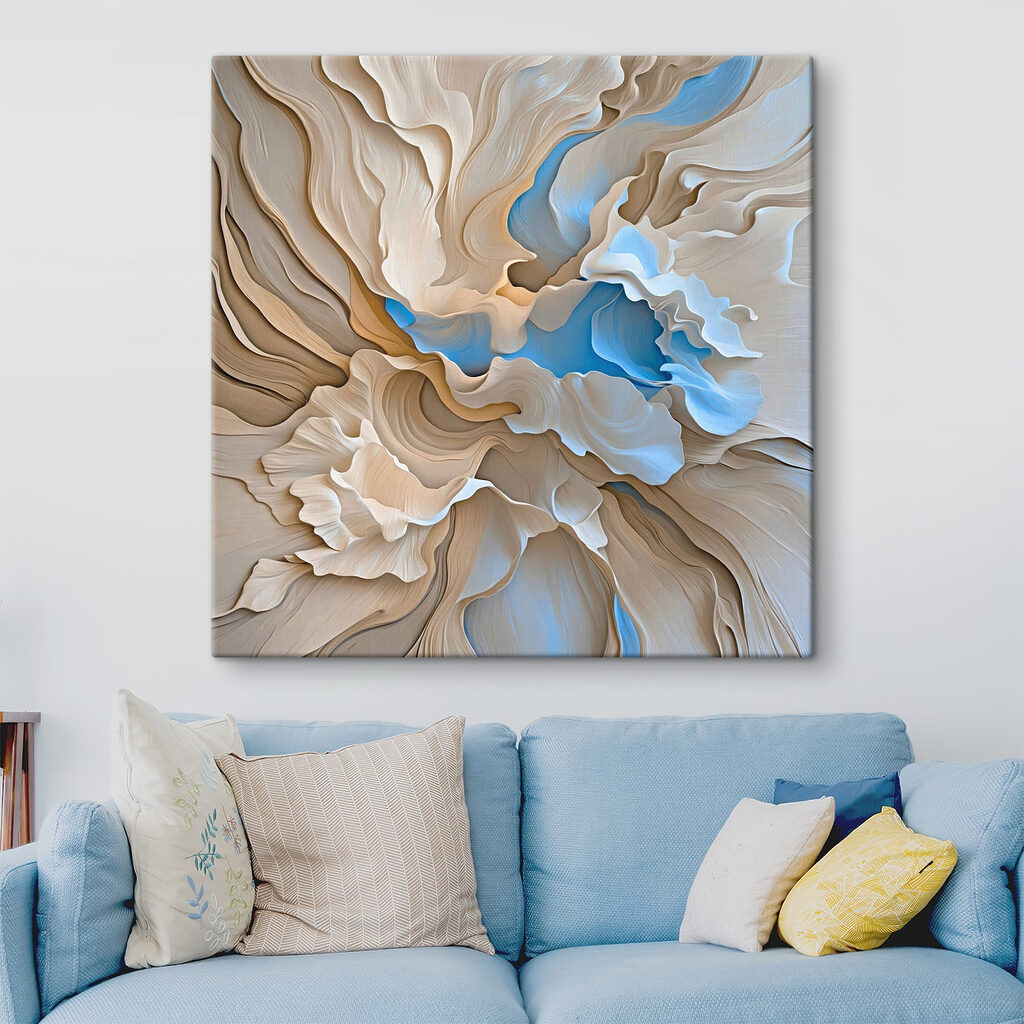 White and blue swirls