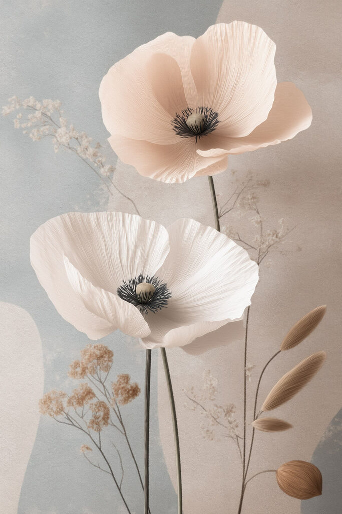 Delicate blooms in soft hues