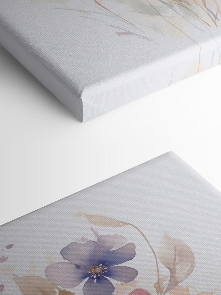 Painting of flowers on a white background