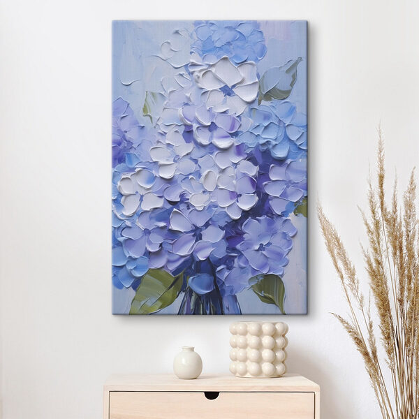 Painting of flowers on a white surface
