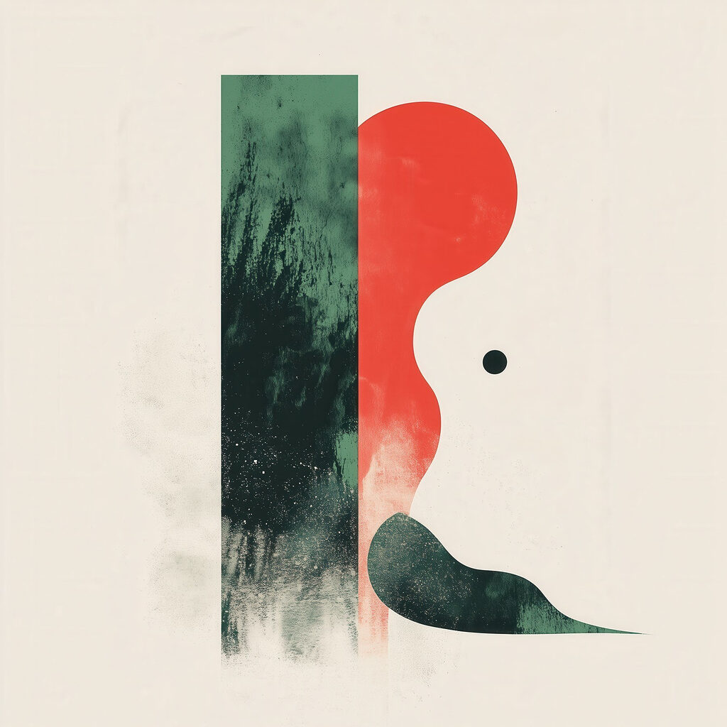Red and green abstract art