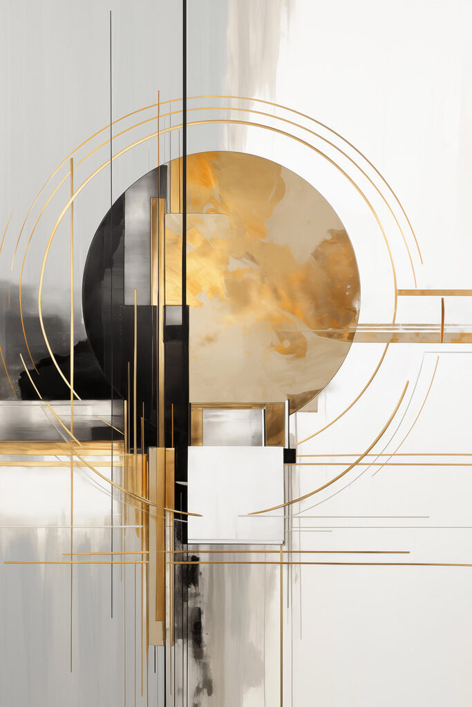 Painting of a circle and lines