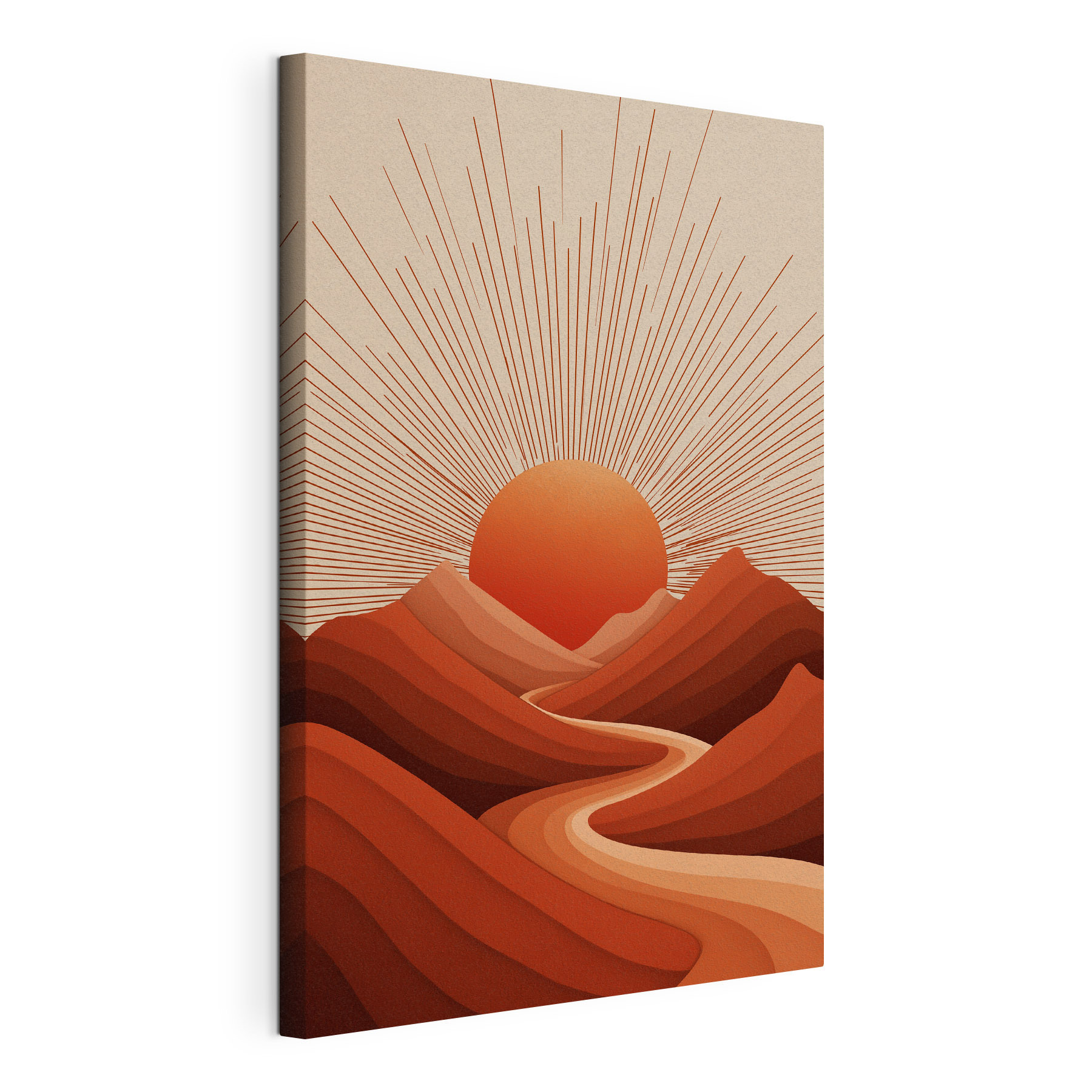 Sun rising over a mountain