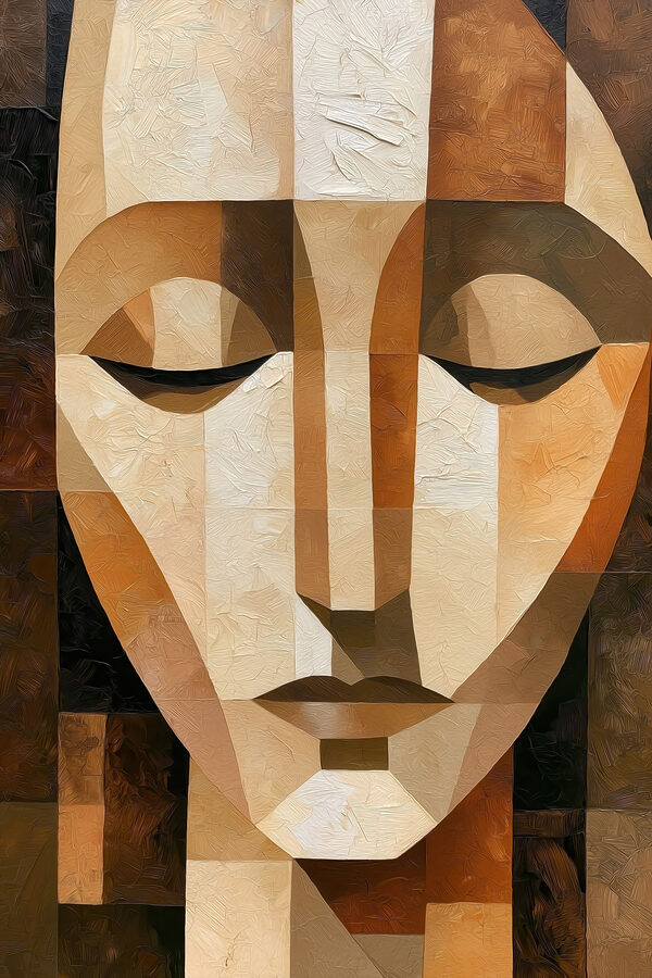 Serene face in soft tones Serene face in soft tones