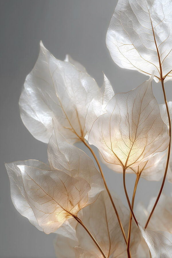Delicate leaves with a soft glow Delicate leaves with a soft glow