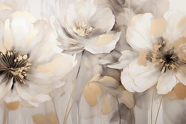 Painting of flowers on a wall Painting of flowers on a wall