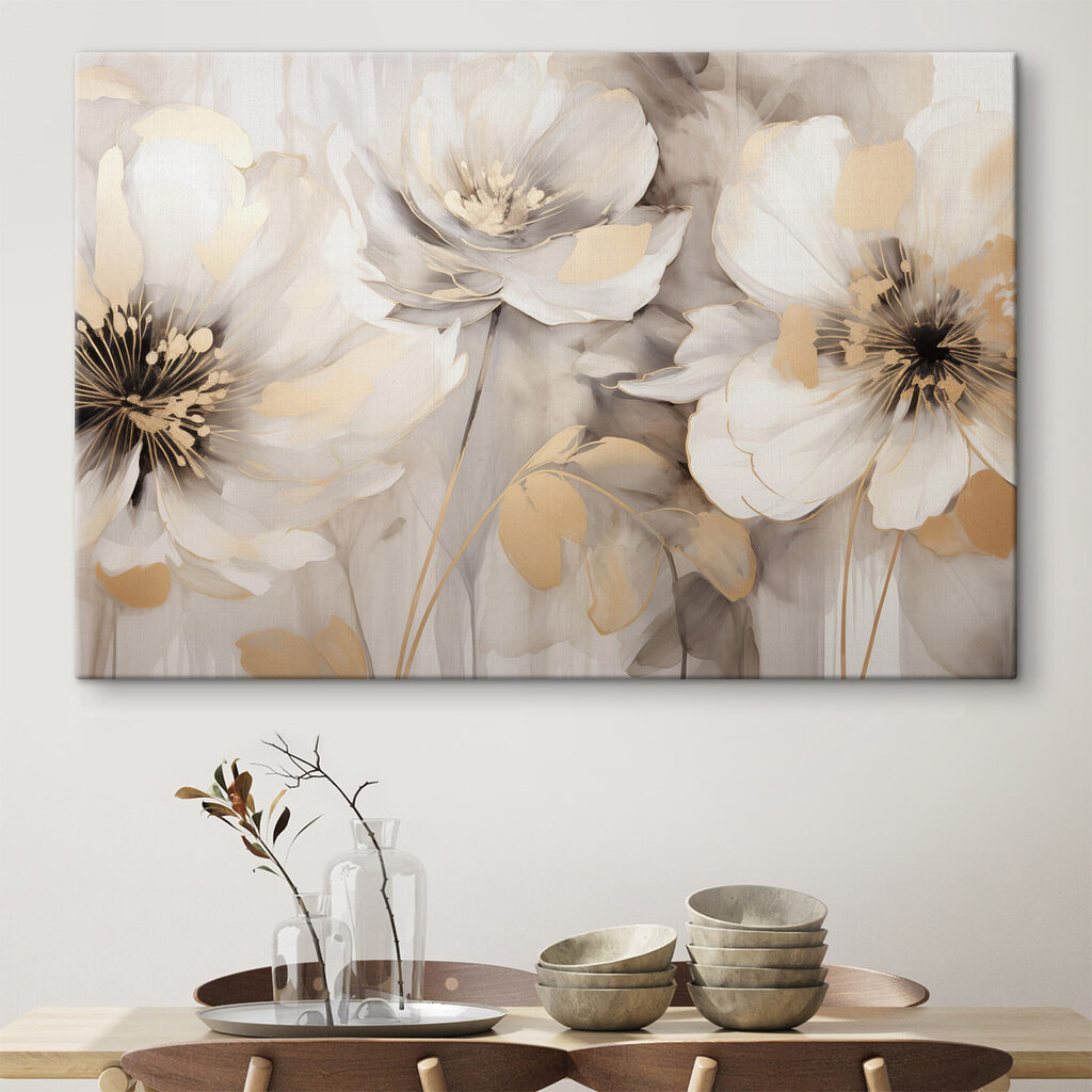 Painting of flowers on a wall Painting of flowers on a wall