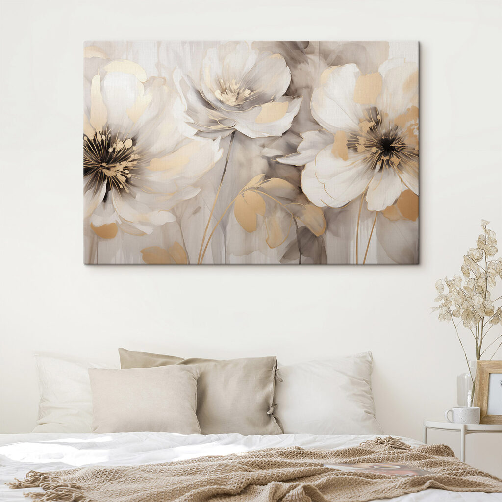 Painting of flowers on a wall Painting of flowers on a wall