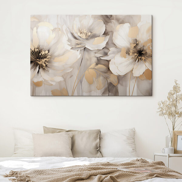Painting of flowers on a wall Painting of flowers on a wall
