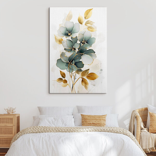Painting of flowers and leaves