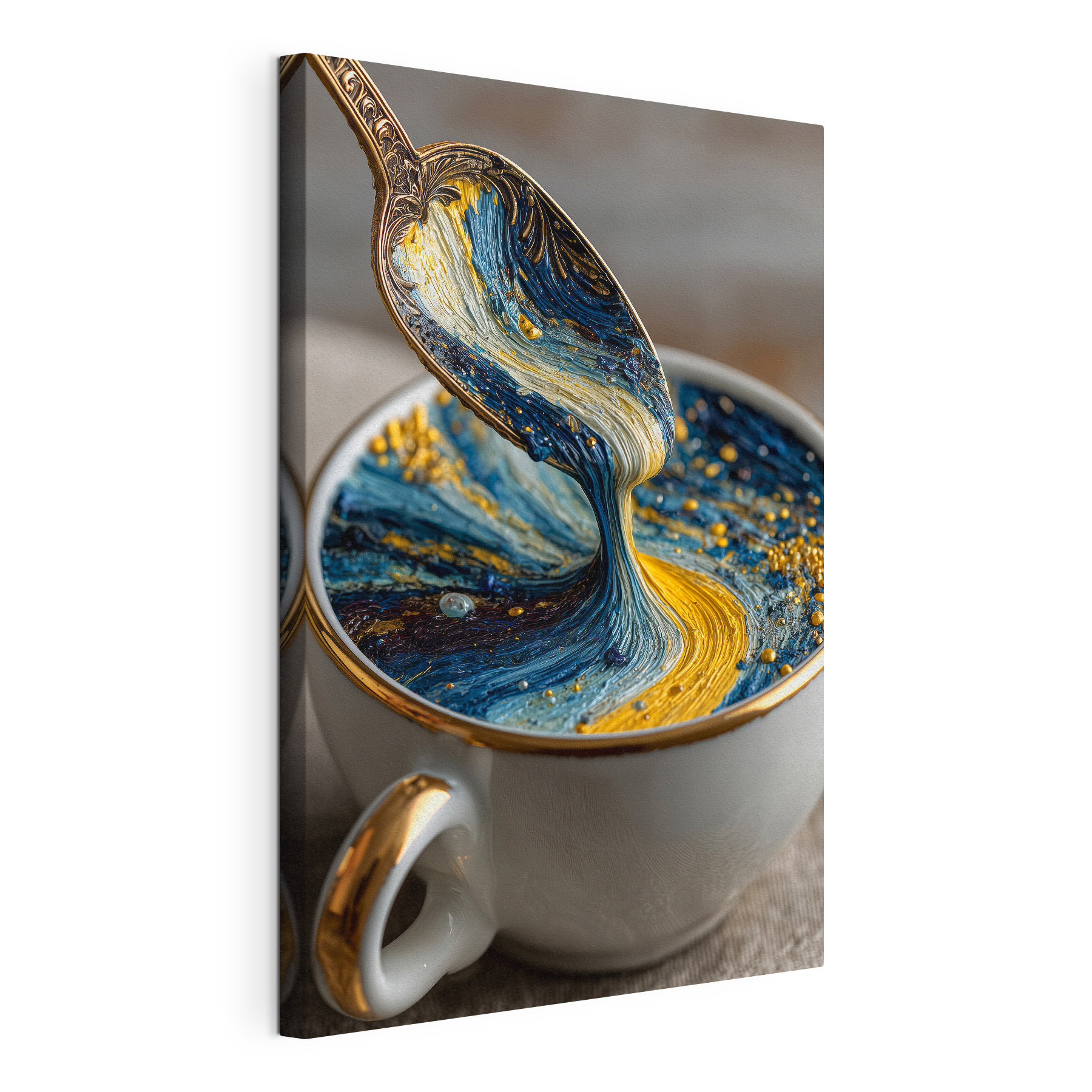 Spoon in a cup of liquid