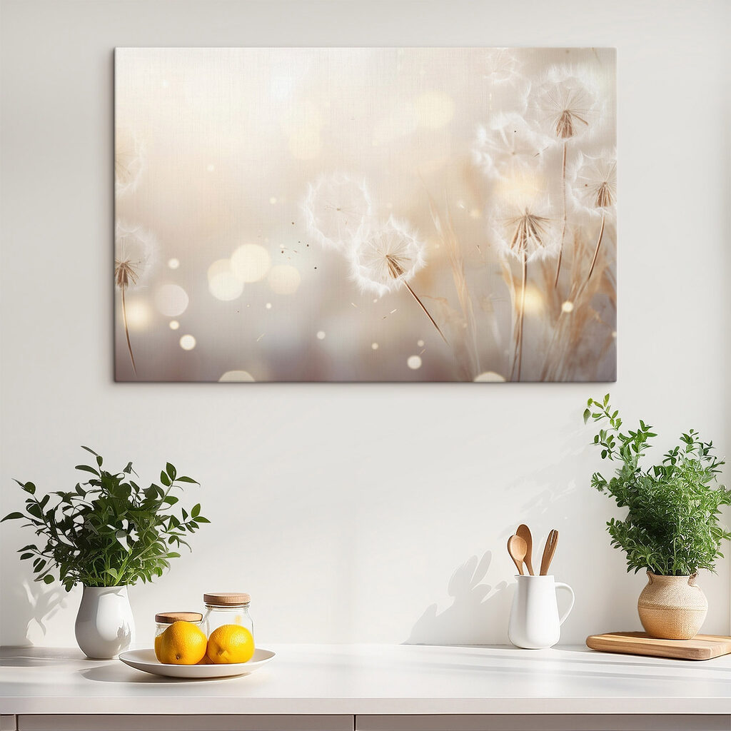 Dandelion seeds dancing in the breeze