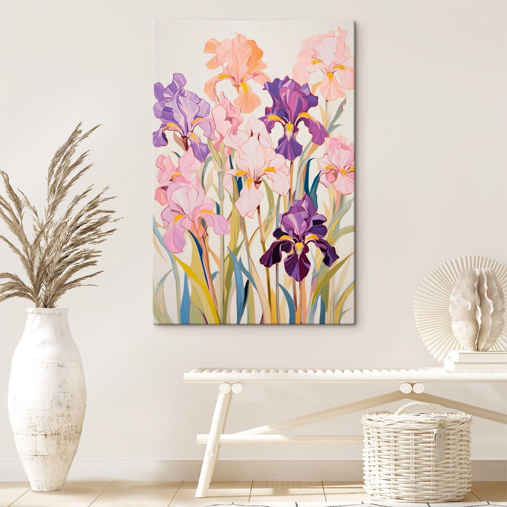Painting of flowers on a white background