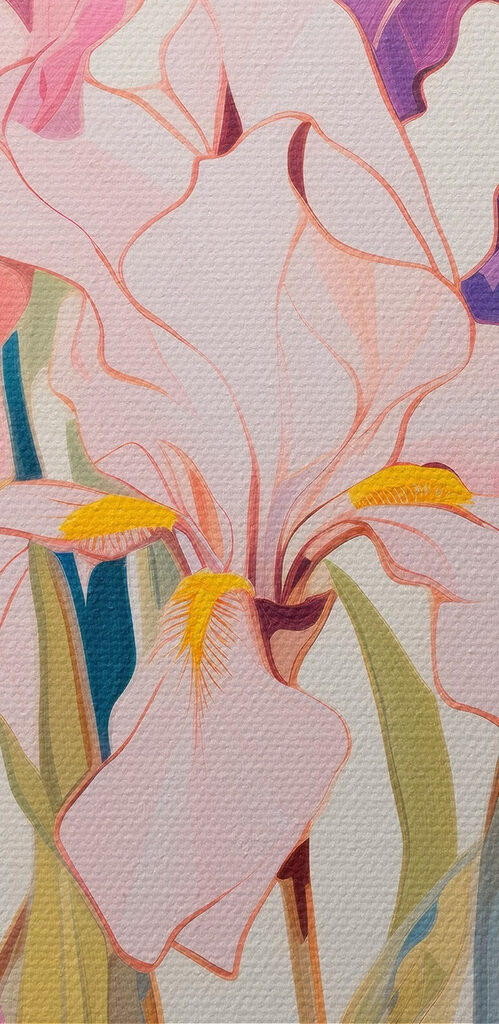 Painting of flowers on a white background