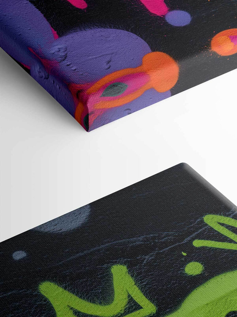 Vibrant colors splash on a wall