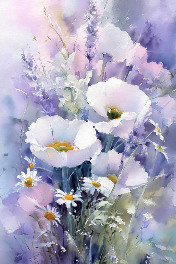 Painting of white flowers