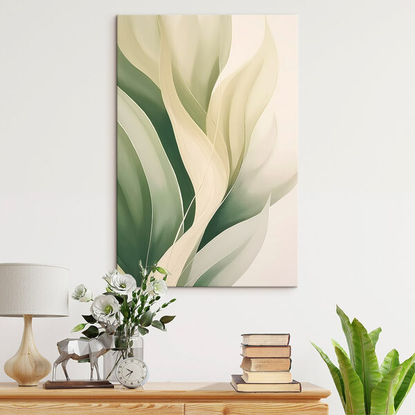 Gentle waves of green and cream