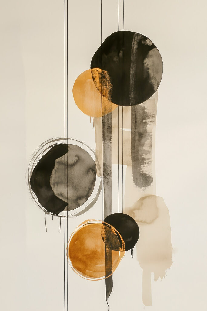 Painting of circles and lines