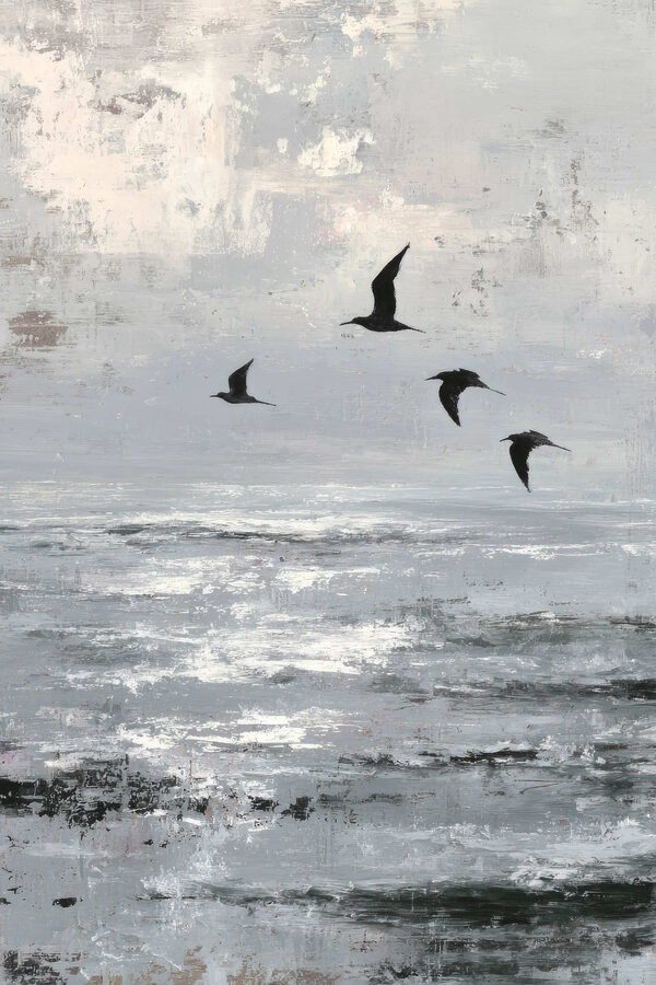 Birds flying birds over water