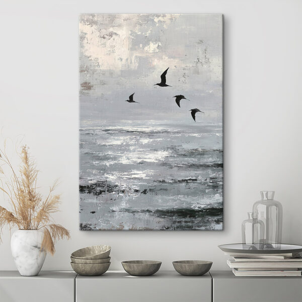 Birds flying birds over water