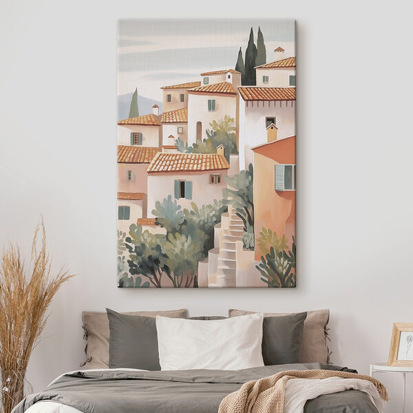 Painting of a group of buildings