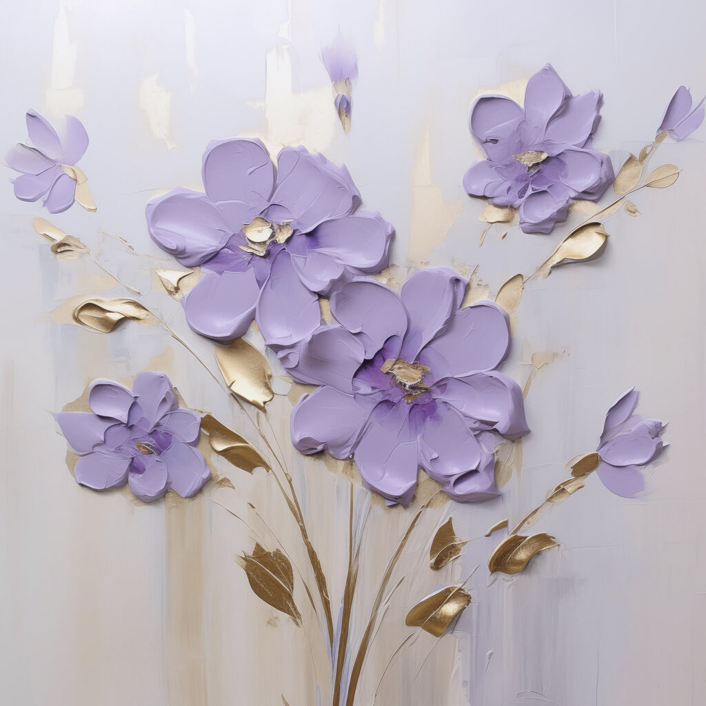 Painting of flowers on a wall Painting of flowers on a wall