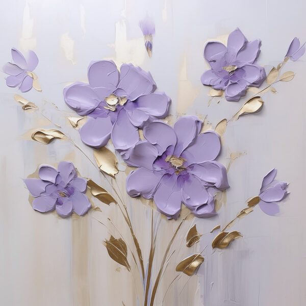 Painting of flowers on a wall Painting of flowers on a wall